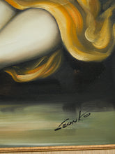 Load image into Gallery viewer, Girl in Golden Dress Ballerina Oil Painting
