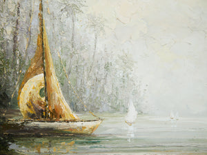Sails on a Tropical Shore Oil Painting