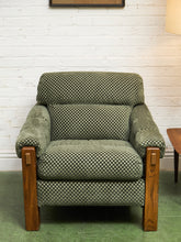 Load image into Gallery viewer, 1970’s Green Checker Vintage Chair
