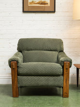 Load image into Gallery viewer, 1970’s Green Checker Vintage Chair
