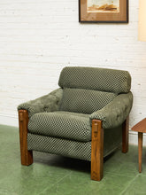 Load image into Gallery viewer, 1970’s Green Checker Vintage Chair
