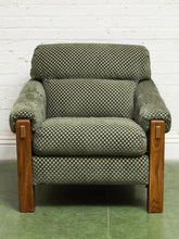Load image into Gallery viewer, 1970’s Green Checker Vintage Chair
