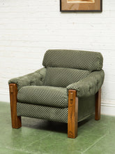 Load image into Gallery viewer, 1970’s Green Checker Vintage Chair
