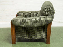 Load image into Gallery viewer, 1970’s Green Checker Vintage Chair
