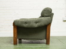 Load image into Gallery viewer, 1970’s Green Checker Vintage Chair

