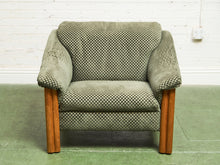 Load image into Gallery viewer, Danish Modern Checker Olive Club Chair
