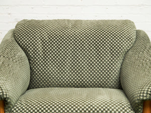 Danish Modern Checker Olive Club Chair