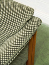 Load image into Gallery viewer, Danish Modern Checker Olive Club Chair
