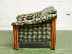 Danish Modern Checker Olive Club Chair