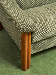Danish Teak Lounge Checker Sofa