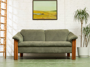 Danish Teak Lounge Checker Sofa