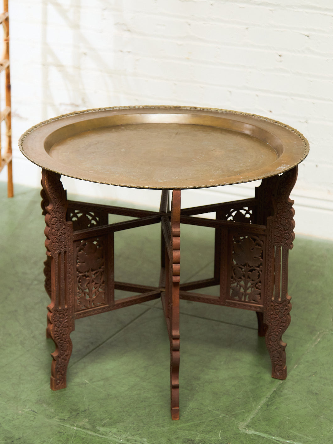 Persian Vintage Brass Top Coffee Table