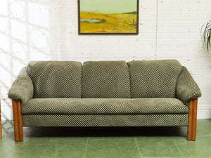 Large Danish Teak Lounge Checker Sofa