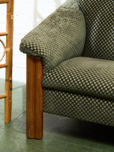 Large Danish Teak Lounge Checker Sofa