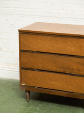 Load image into Gallery viewer, Walnut 3 drawer Mid Century Dresser
