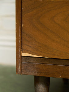 Walnut 3 drawer Mid Century Dresser