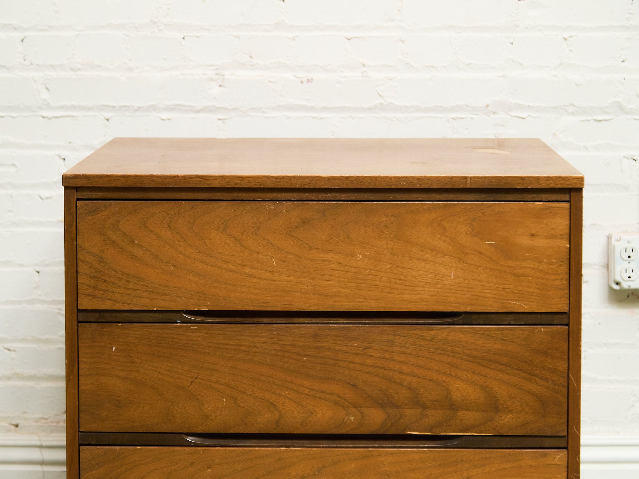 mid century modern 3 drawer dresser Walnut 3 drawer Mid Century Dresser – Sunbeam Vintage