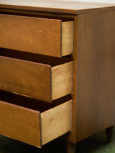 Load image into Gallery viewer, Walnut 3 drawer Mid Century Dresser
