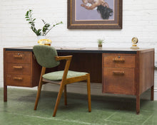 Load image into Gallery viewer, Walnut Executive Desk with Formica Top as Found
