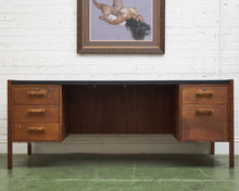 Load image into Gallery viewer, Walnut Executive Desk with Formica Top as Found
