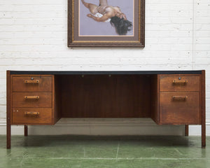 Walnut Executive Desk with Formica Top as Found
