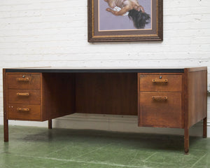 Walnut Executive Desk with Formica Top as Found