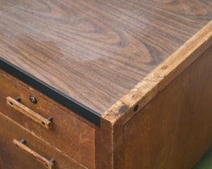 Walnut Executive Desk with Formica Top as Found