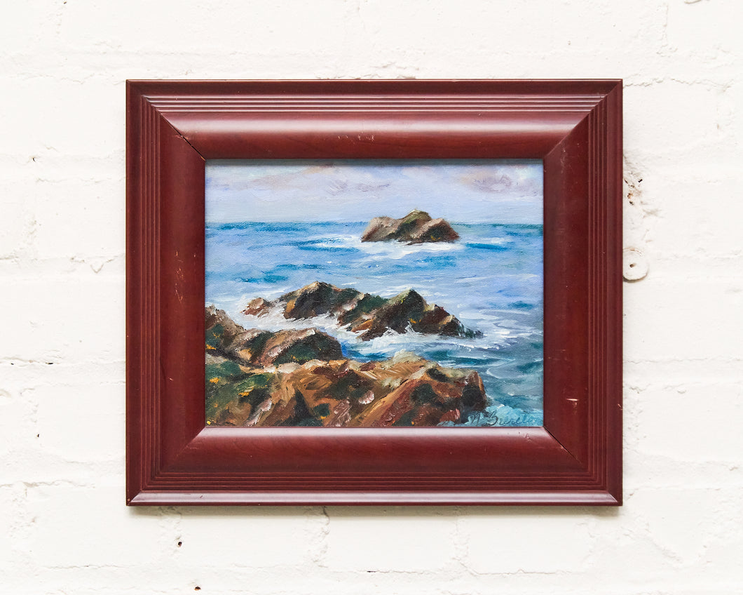 Rocks at Monterey Oil Painting by Nila Brereton H.