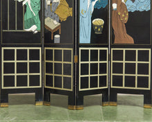 Load image into Gallery viewer, Japanese Golden Geisha Screen Room Divider
