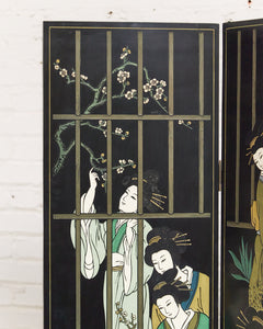 Japanese Golden Geisha Screen Room Divider