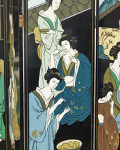 Load image into Gallery viewer, Japanese Golden Geisha Screen Room Divider
