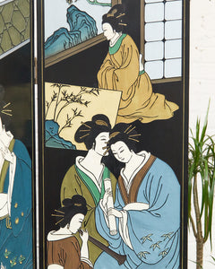 Japanese Golden Geisha Screen Room Divider