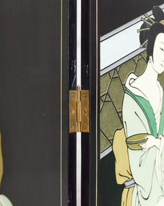 Japanese Golden Geisha Screen Room Divider