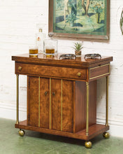 Load image into Gallery viewer, Mid-Century Modern Burl Wood Bar Cart by Weiman
