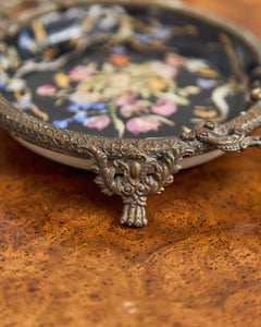 Vintage Chinese Enameled Footed Dish