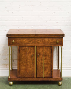 Mid-Century Modern Burl Wood Bar Cart by Weiman
