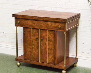 Mid-Century Modern Burl Wood Bar Cart by Weiman