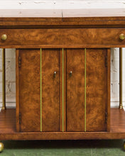 Load image into Gallery viewer, Mid-Century Modern Burl Wood Bar Cart by Weiman
