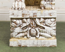 Load image into Gallery viewer, Pair of Monumental Carved Ox Bone Guardian Lions on Plinths
