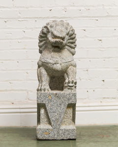 Vintage Chinese Granite Carved Foo Dog Garden Statue