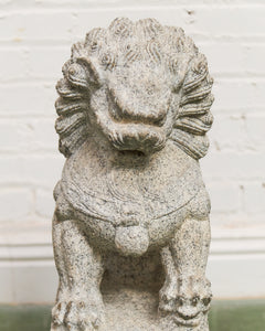 Vintage Chinese Granite Carved Foo Dog Garden Statue