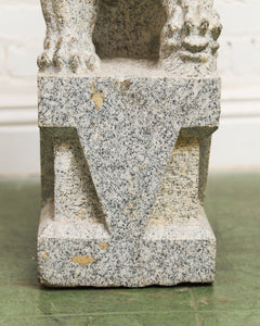 Vintage Chinese Granite Carved Foo Dog Garden Statue