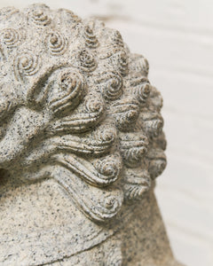 Vintage Chinese Granite Carved Foo Dog Garden Statue