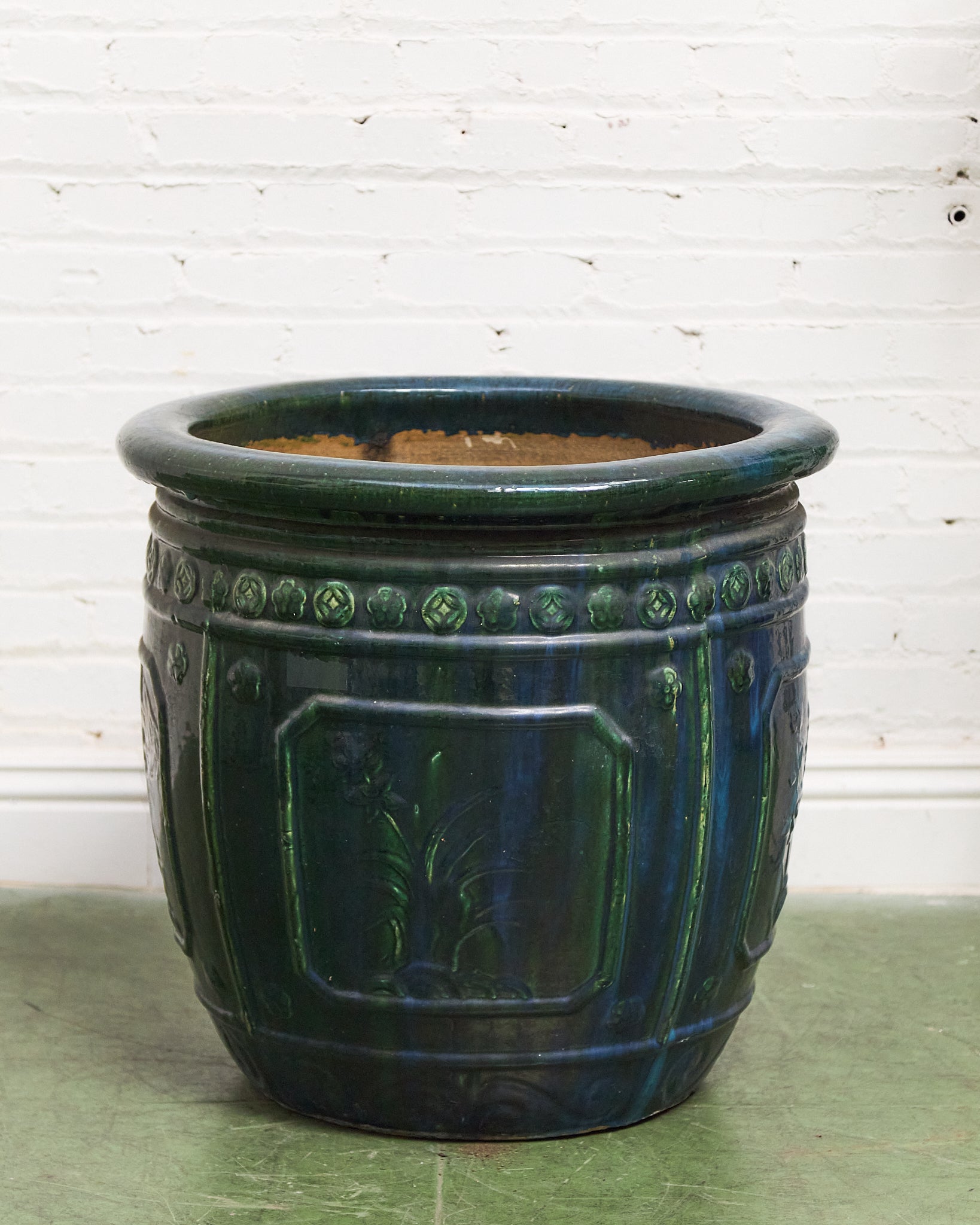 turquoise planter pots large Large Chinese Turquoise-Glazed Jardinière, Ming Dynasty Planter – Sunbeam Vintage