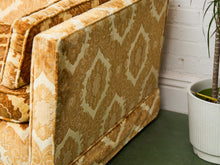 Load image into Gallery viewer, 1970s Sculpted Triple Back Velvet Damask Sofa

