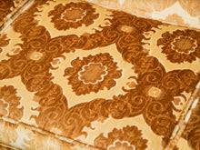 Load image into Gallery viewer, 1970s Sculpted Triple Back Velvet Damask Sofa
