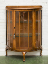 Load image into Gallery viewer, 1930s Bow Fronted Glazed Display Cabinet In Mahogany
