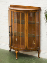 Load image into Gallery viewer, 1930s Bow Fronted Glazed Display Cabinet In Mahogany
