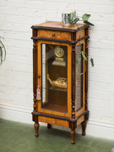 Load image into Gallery viewer, Rare Antique Walnut Intarsia Showcase
