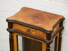 Load image into Gallery viewer, Rare Antique Walnut Intarsia Showcase
